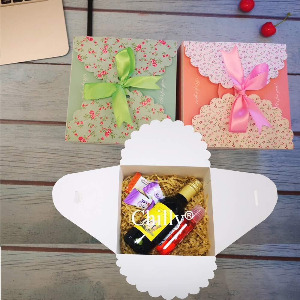 Chilly Gift Boxes, 20xSet of 12 Decorative Treats Boxes, Cake, Cookies, Goodies, Candy and Handmade Bath Bombs Shower Soaps Gift Boxes for Christmas, Birthdays, Holidays, Weddings (Flower Patterned) - Image 3