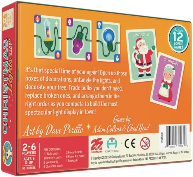 Christmas Lights A Card Game , 13 Different Holiday Festive Themed Games to Play - 25th Century Games - Image 4