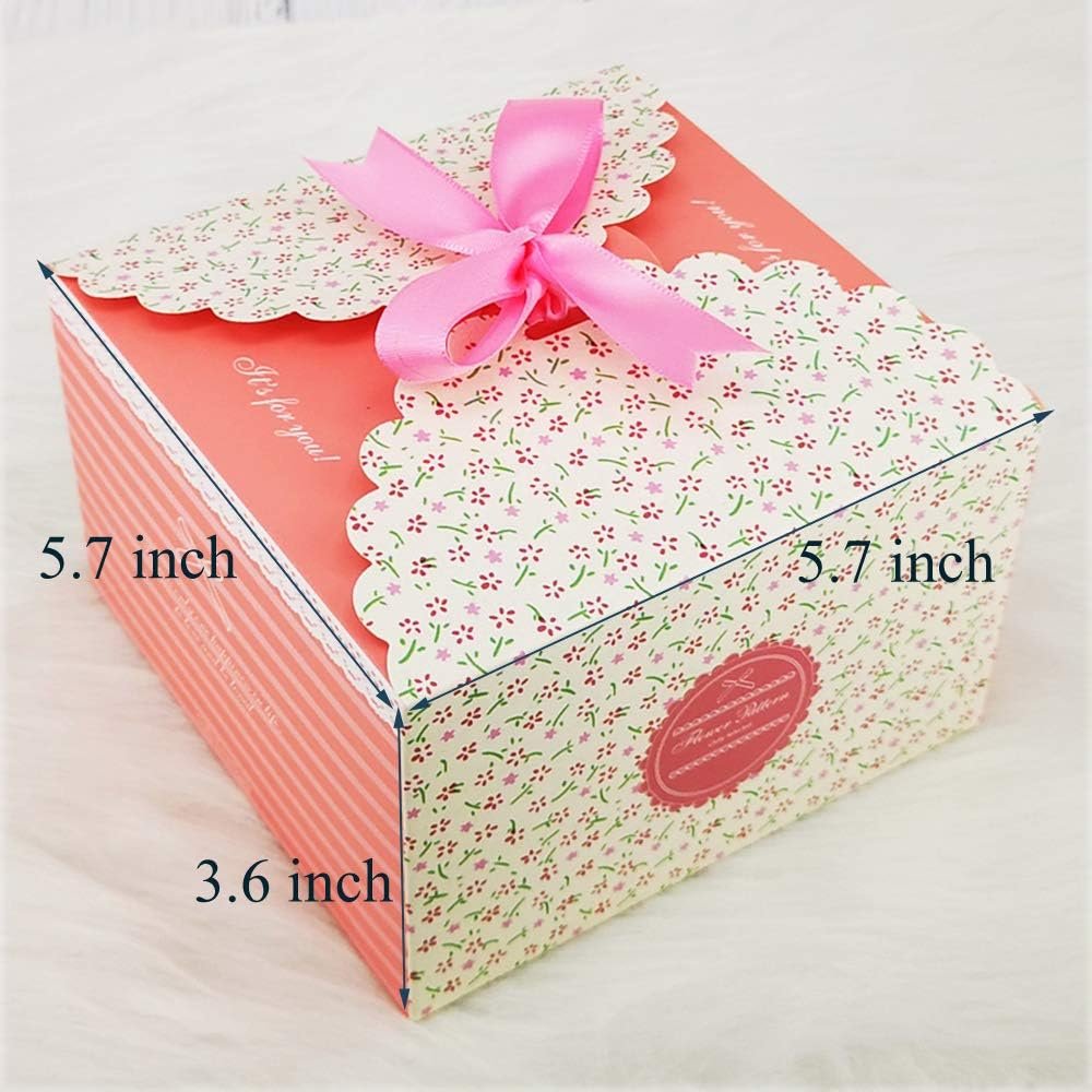Chilly Gift Boxes, 20xSet of 12 Decorative Treats Boxes, Cake, Cookies, Goodies, Candy and Handmade Bath Bombs Shower Soaps Gift Boxes for Christmas, Birthdays, Holidays, Weddings (Flower Patterned) - Image 8