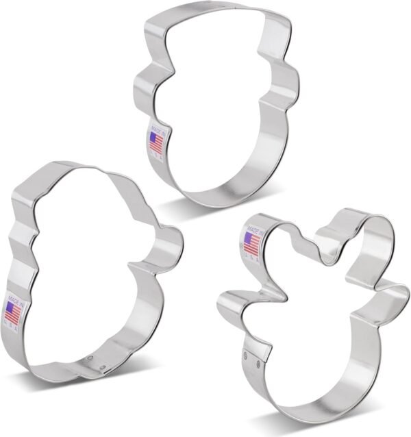 Faces of Christmas Cookie Cutters 3-Pc. Set Made in USA by Ann Clark, Santa Face, Reindeer Face, Snowman Face - Image 10