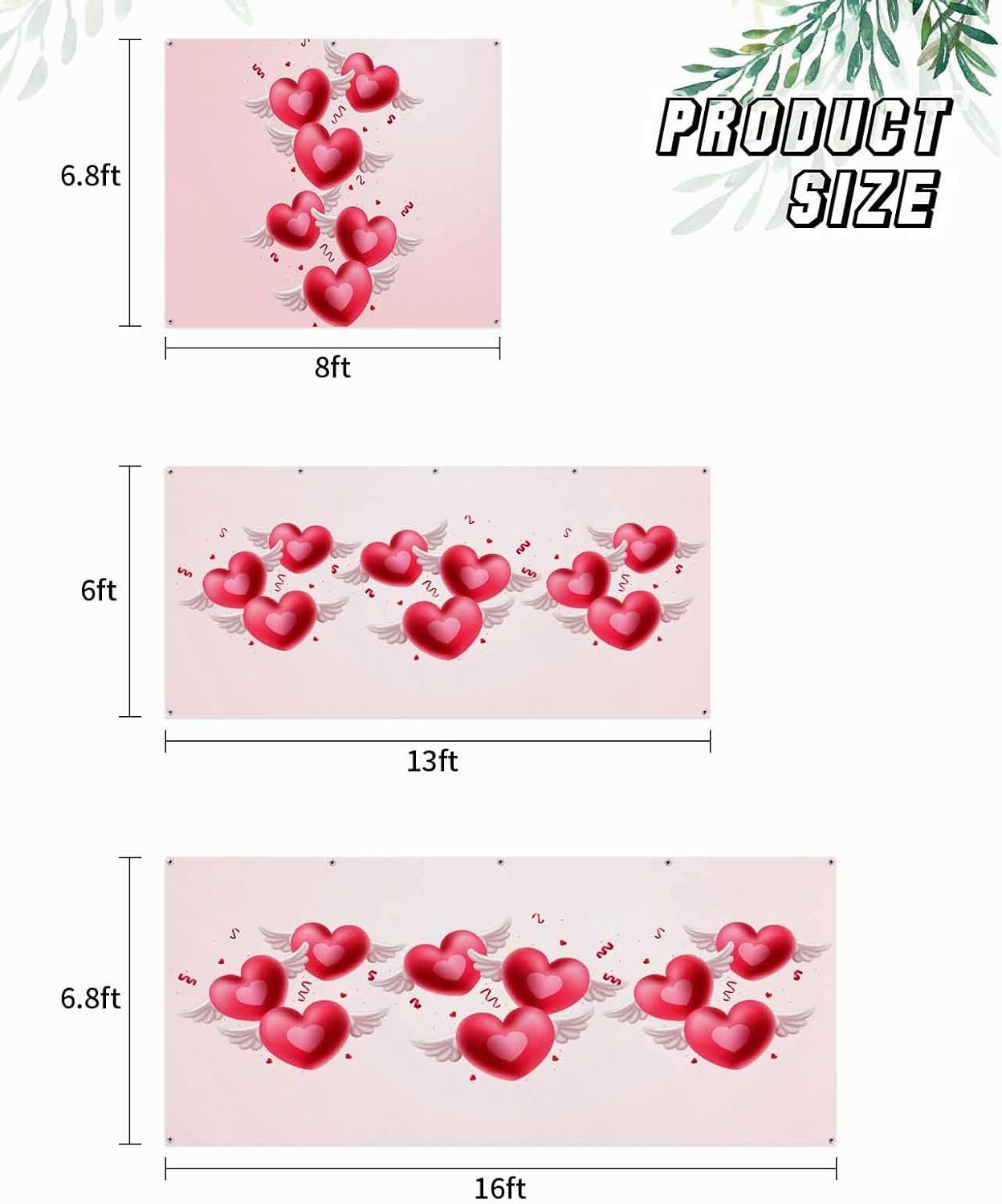 Valentines Day Garage Door Cover Decorations 7x16 Ft, Red Pink Love Heart Decorative Garage Door Banner, Large Outdoor Garage Hanging Backdrop Mural for Party/Holiday - Image 7