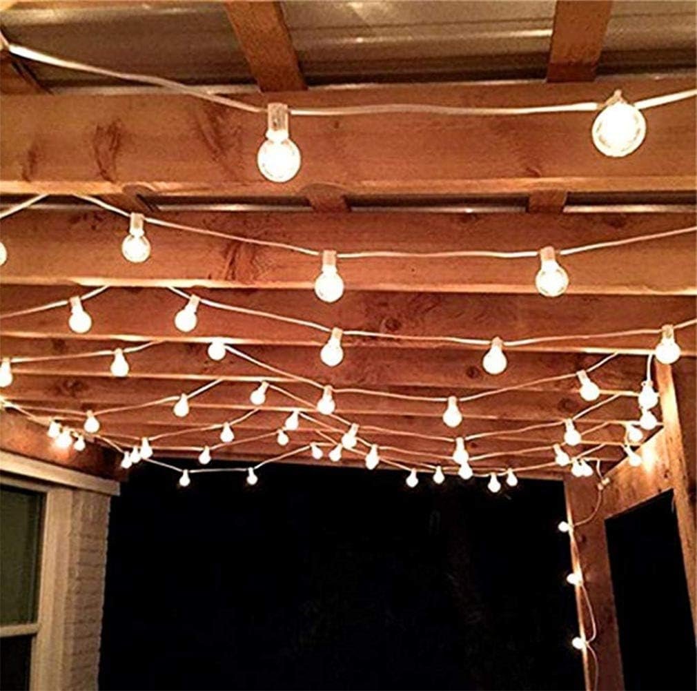 25Ft LED String Lights, G40 Outdoor Patio String Lights with 27 Shatterproof LED Clear Globe Bulbs, Indoor&Outdoor String Lights for Patio Garden Backyard Bistro Pergola Tents Gazebo Decor, White Wire - Image 7