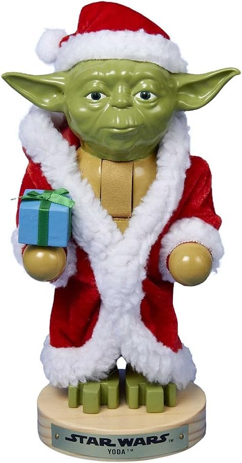 Kurt Adler Yoda in Santa Robe Nutcracker, 9-Inch, Red-Green - Image 2