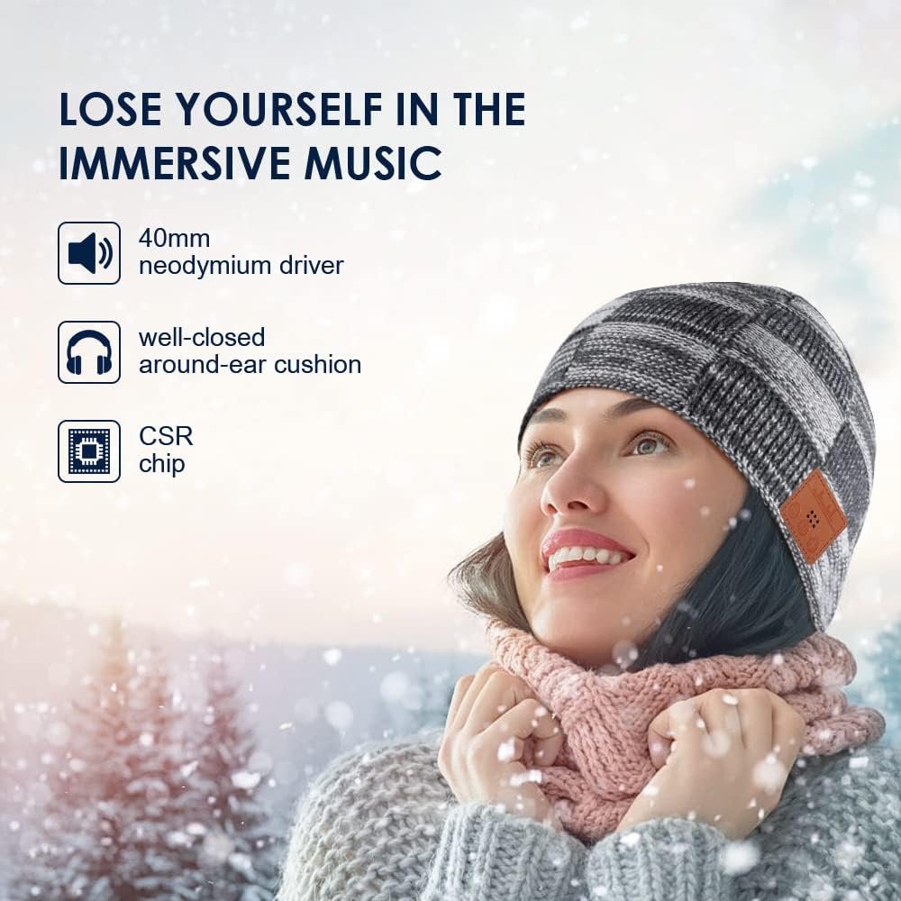 HANPURE Gifts for Men Bluetooth Beanie Hat - Christmas Stocking Stuffers for Men Birthday Gift for Dad Husband Gadgets Cap - Image 6
