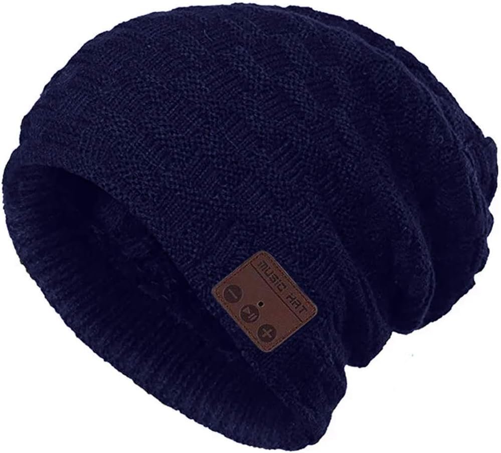Wireless Beanie Hat with Headphones Smart Beanie Headset Winter Hats Warm Musical Cap 5.0 Headphone Built-in Mic Handsfree for Skiing Skateboarding Jogging for Men Women Boys Girls Blue - Image 2
