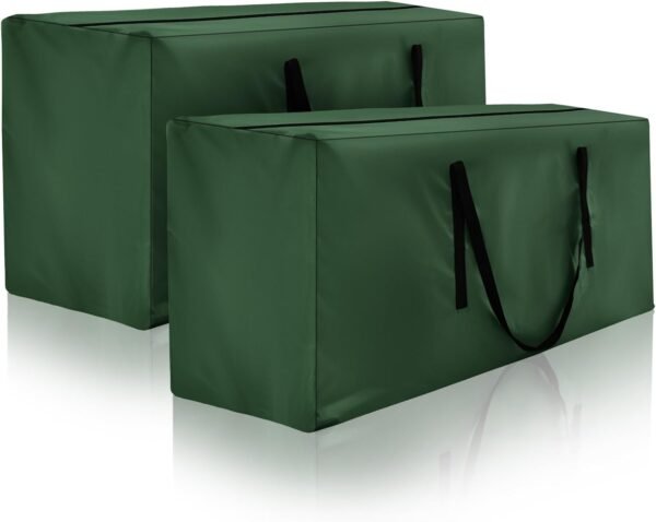Storage Bag 2 Pack,Cushion Storage Bag Fits Up to 12 ft Tall Artificial Disassembled Trees, Heavy Duty Xmas Tree Bag, Outdoor Cushion Storage Bag with Zippers and Handles 68" L X 30" W X 20" - Image 2