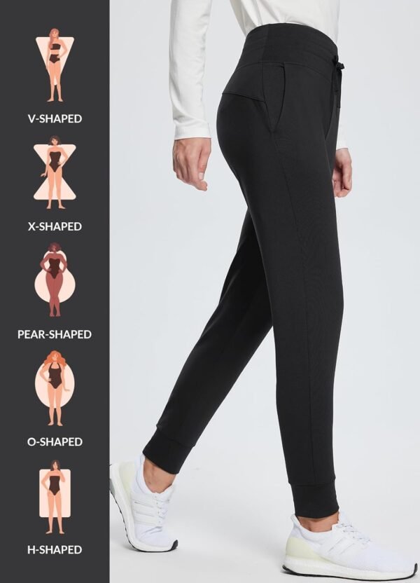BALEAF Women's Fleece Lined Pants Water-Resistant Sweatpants Winter Thermal Ski Hiking Running Joggers - Image 4