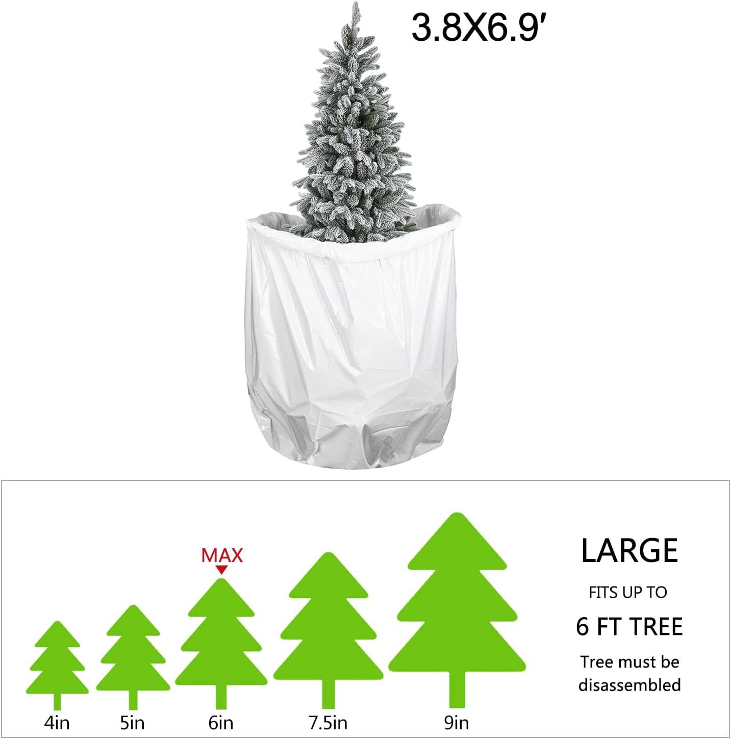 Sattiyrch Plastic Christmas Tree Storage Bag 6 ft,Extra Large Disposal Tree Storage Tote (6ft) - Image 3
