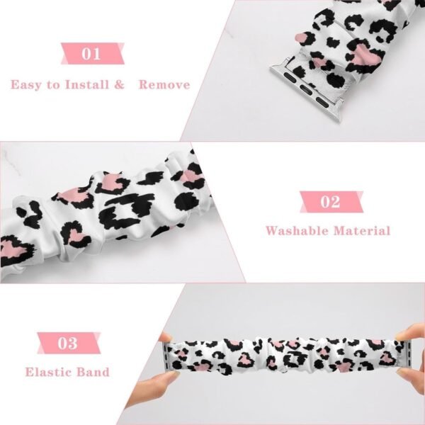 Watch Bands Elastic Wristbands for Women, Replacement Scrunchie Watch Straps Compatible with IWatch Series 6/5/4/3/2/1 - Image 5