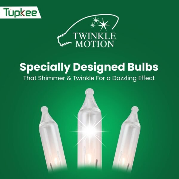 Christmas Random Shimmering Twinkle Lights - 24 of 100 Lights Twinkle – Indoor Outdoor - 20.5 Feet Light String, 100 Clear Bulbs - Christmas Tree Holiday Decor Sparkling Twinkling Christmas Lights - Image 3