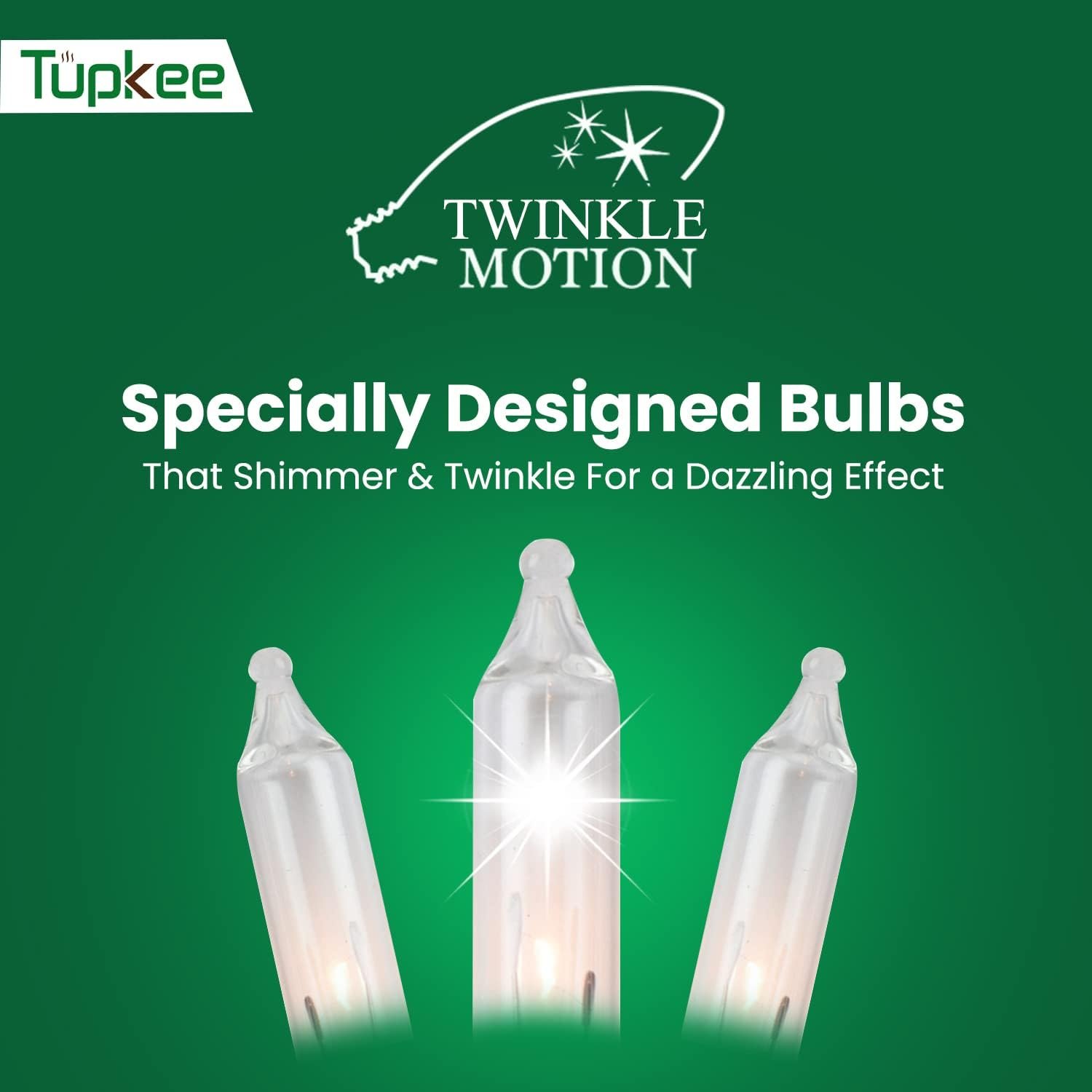 Christmas Random Shimmering Twinkle Lights - 24 of 100 Lights Twinkle – Indoor Outdoor - 20.5 Feet Light String, 100 Clear Bulbs - Christmas Tree Holiday Decor Sparkling Twinkling Christmas Lights - Image 3