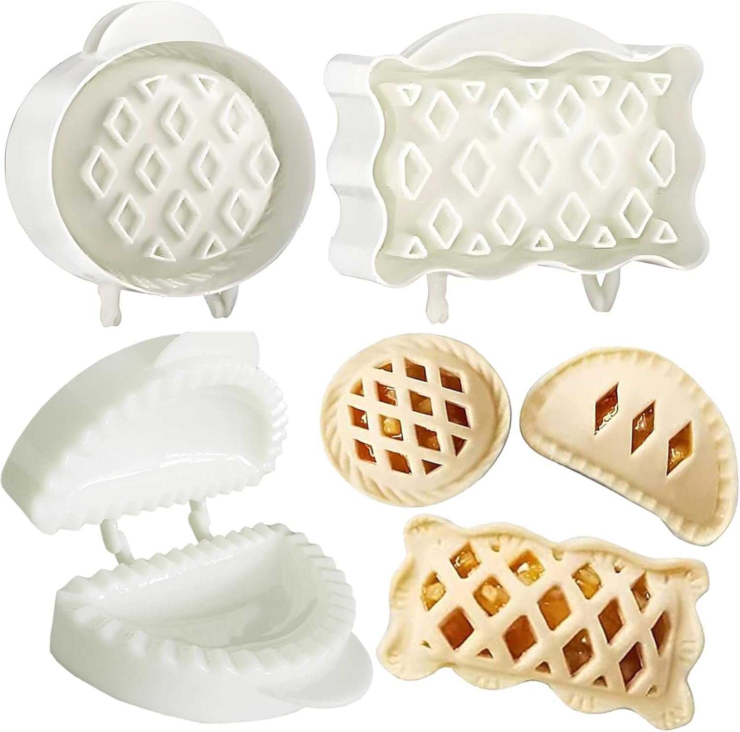 Dough Presser Pocket Pie Molds, Party Potluck Hand Pie Molds, Hand Pie Molds, Apple, Pumpkin And Acorn Shapes 3-Piece (Round Pie Mold) - Image 2