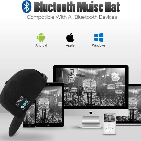 EDYELL 2 Pack Bluetooth Speaker Hats Adjustable Music Hats Bluetooth Cap for Outdoor Sports Baseball Cap for Men Women Gifts - Image 3