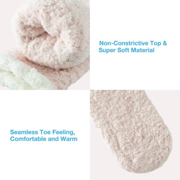 Bulinlulu Fuzzy Socks for Women with Grips Plush Fuzzy Socks Sleep Cozy socks Sleep Socks Winter Soft Fluffy Socks - Image 6