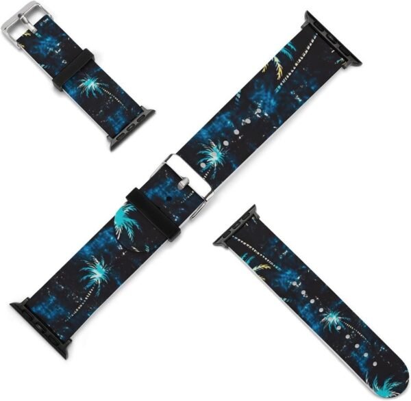 Bigfoot Palm Tree Galaxy Camouflage Soft Rubber Watch Bands Compatible with IWatch Series Ultra 1, 2, Series 9, 8, 7, 6, 5, 4, 3, 2, 1, SE - Image 9