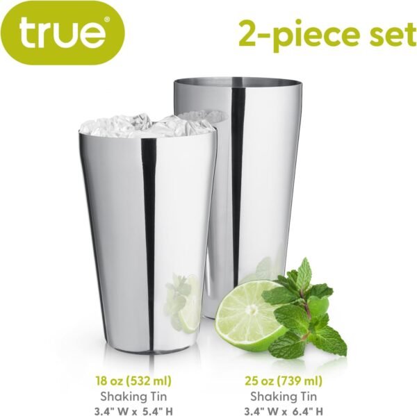 True Advance Boston Cocktail Shaker set, Stainless steel Boston Drink Shaker, Martini Shaker set of 2, 18oz & 25oz - Image 4