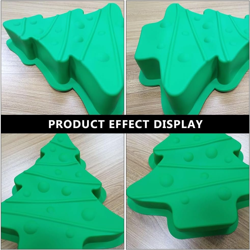 Amosfun Cookie Cake Christmas Tree Cake Pan Christmas Silicone Baking Mold DIY Candy Molds Xmas Holiday Baking Supplies Chocolate Candy Molds - Image 4