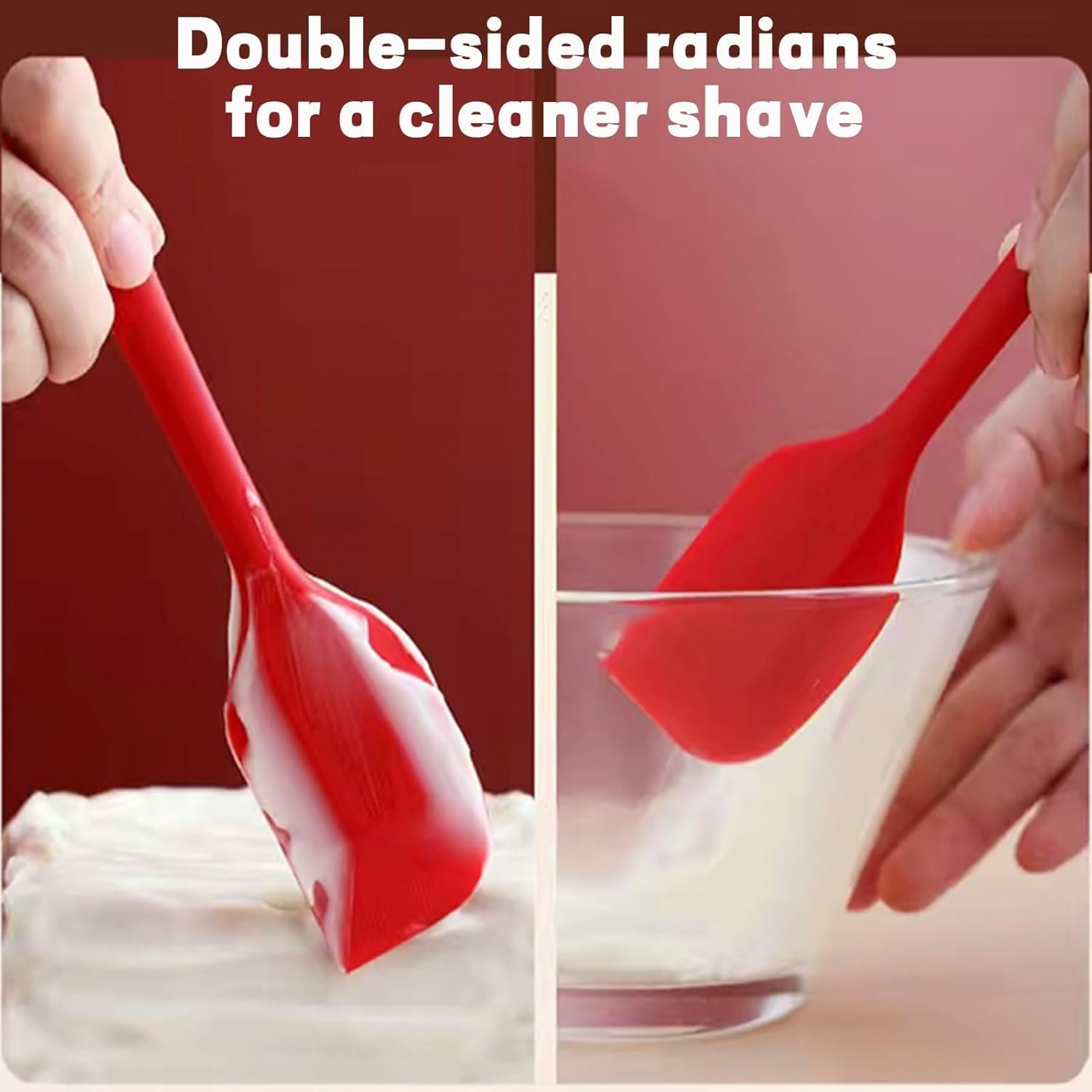 8 Pieces Silicone Spatulas, 8.3 inch Small Spatulas Non-stick Heat-Resistant Non-stick with Stainless Steel Core For Cake Cream Cooking Gadget (Red) - Image 3