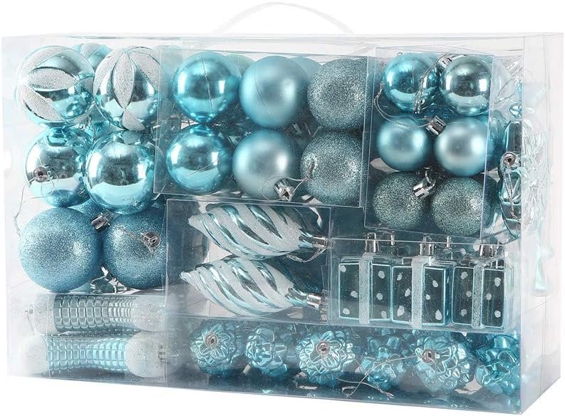 Sattiyrch 76ct Christmas Tree Ornaments Set,Babyblue Shatterproof Christmas Balls Decorations,Xmas Decorative Hanging Ornaments(Babyblue) - Image 2