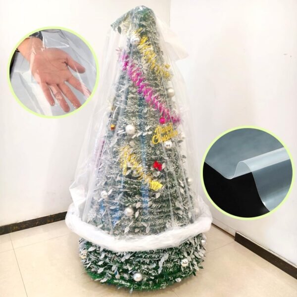 TopSoon Christmas Tree Removal Bag 9-Feet Tall by 6-Feet Wide Christmas Tree Disposal Bag Plastic Patio Furniture Cover Large Clear Storage Bag - Image 9
