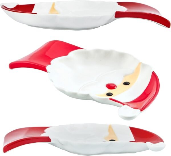 Bico Santa Claus Ceramic Hand Painted Spoon Rest, Cute Christmas Decor, Dishwasher Safe - Image 4