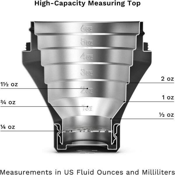 Elevated Craft Hybrid Cocktail Shaker - Premium Vacuum Insulated Stainless Steel Cocktail Shaker - Innovative Measuring System - Martini Shaker for the Home Bartender - 28oz Total Volume - Image 5