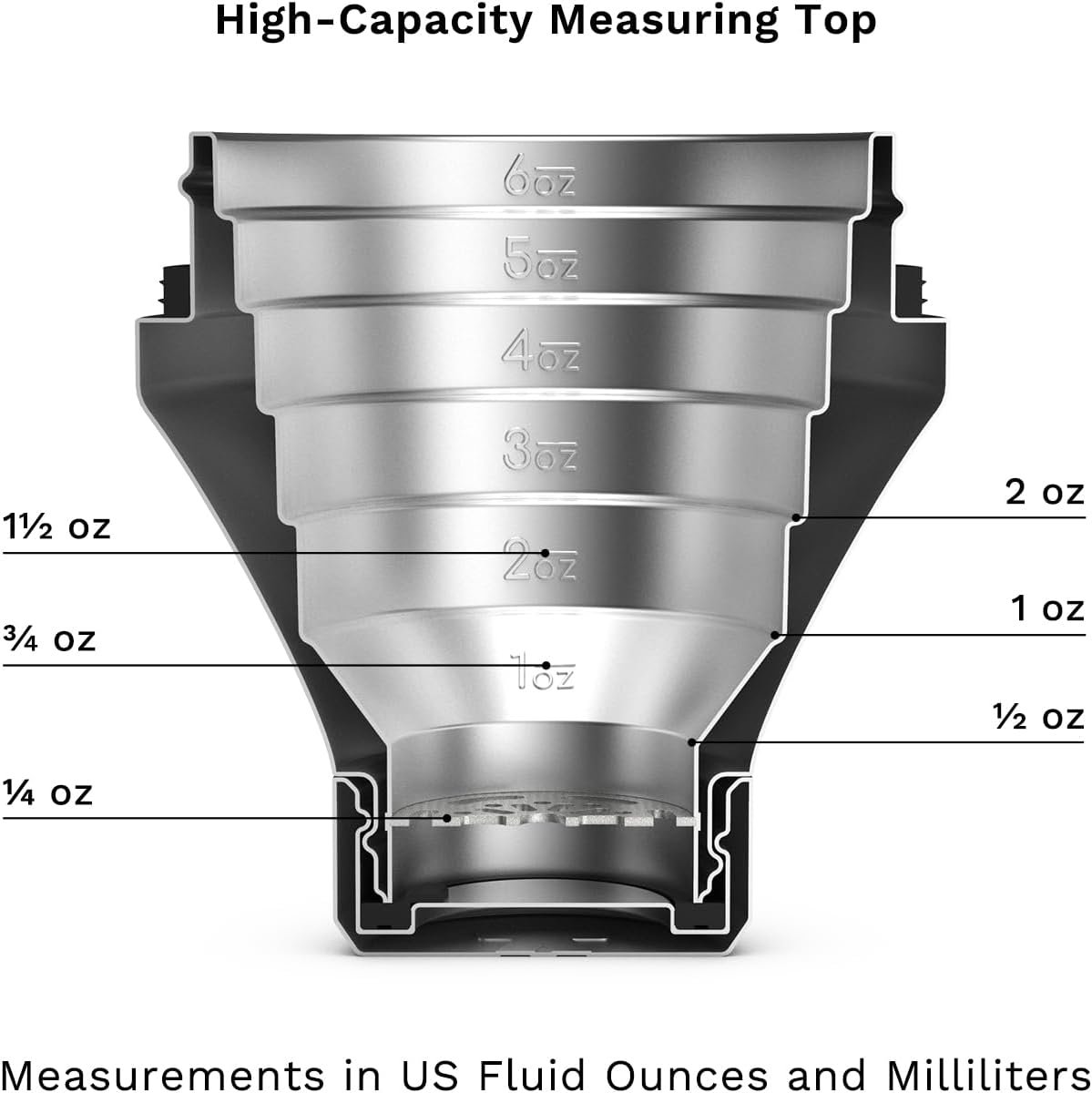 Elevated Craft Hybrid Cocktail Shaker - Premium Vacuum Insulated Stainless Steel Cocktail Shaker - Innovative Measuring System - Martini Shaker for the Home Bartender - 28oz Total Volume - Image 5