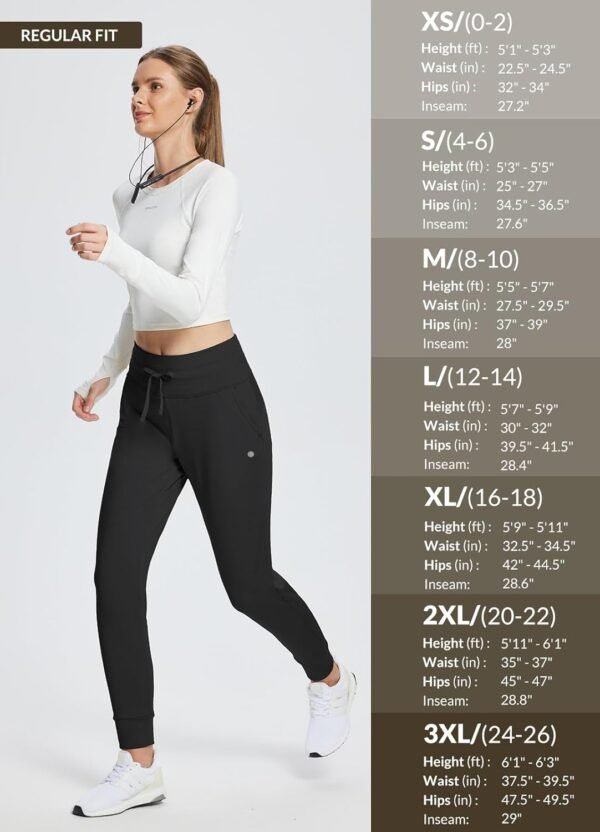 BALEAF Women's Fleece Lined Pants Water-Resistant Sweatpants Winter Thermal Ski Hiking Running Joggers - Image 7