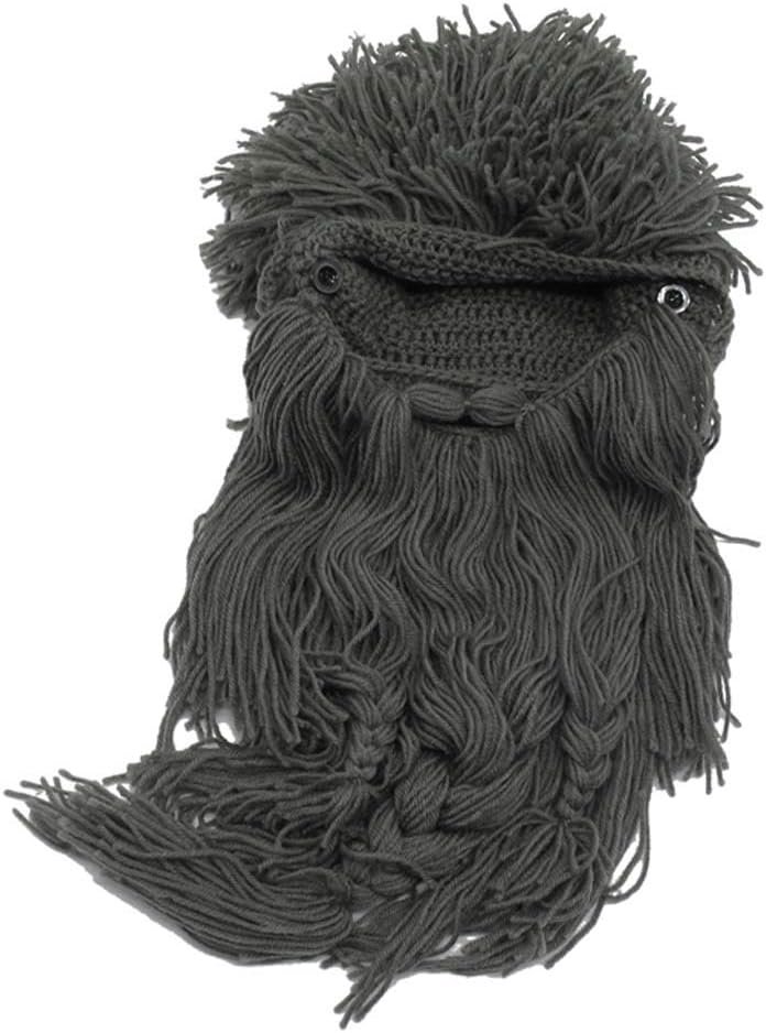 Flyou Wig Beard Hats Handmade Knit Warm Winter Caps Ski Funny Mask Beanie for Men Women - Image 7
