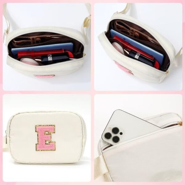 YOOLIFE Christmas Gifts for Women Girls Teens Kids - Personalized Birthday Gifts for Women Daughter Sister Friends, Beige Initial Fanny Pack Crossbody Purse Belt Bag A, Easter Gifts Teens Girls - Image 5