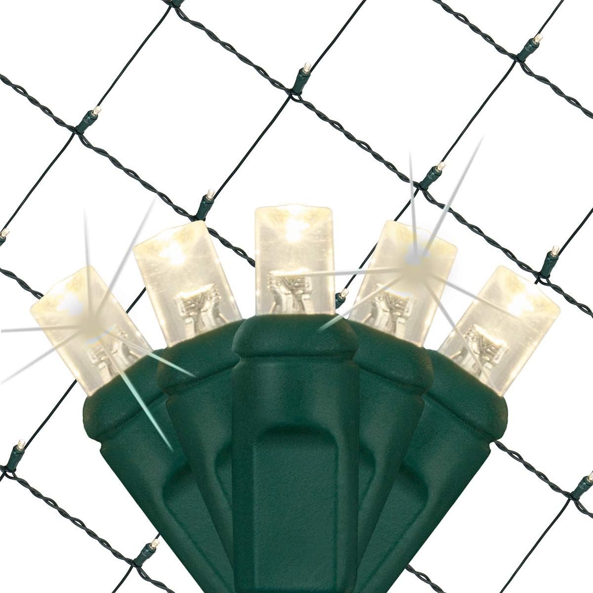 Wintergreen Lighting SoftTwinkle Pulsing Net Twinkle Lights, Net Lights Outdoor Twinkling Christmas Lights, Green Wire (70 Lights, 4’ x 6’ Net, Warm White) - Image 2
