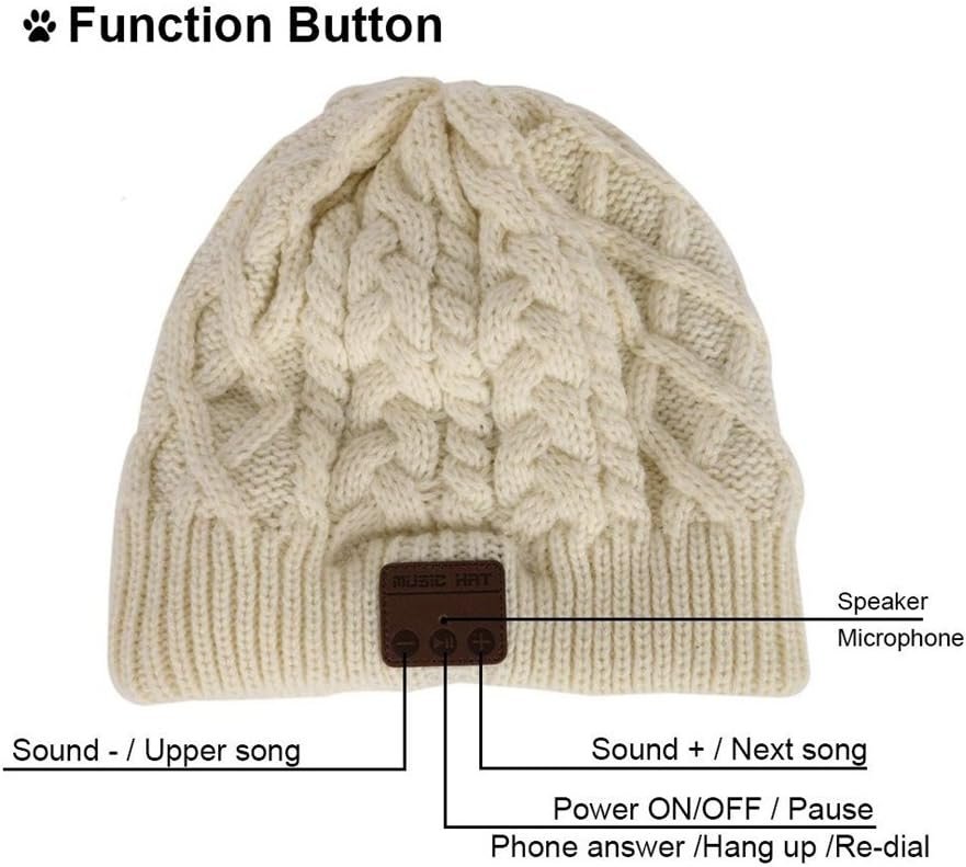 Wireless Music Beanie Hat with Bluetooth Headphones Speaker Mic Winter Warm Skull Running Knit Cap for Men Women - Image 5
