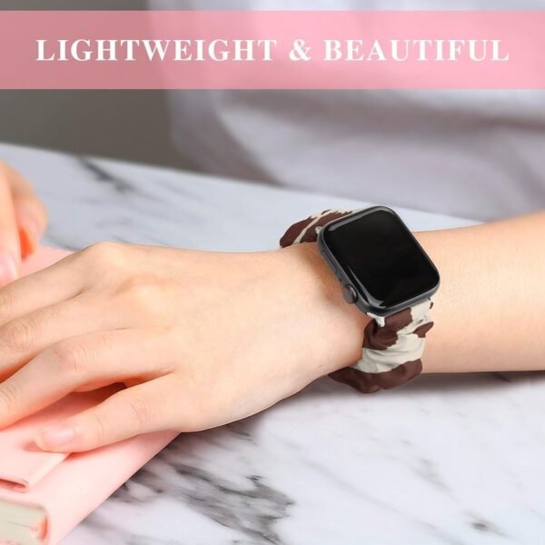 Watch Bands Soft Scrunchie Wristbands, Elastic Replacement Watch Strap Compatible with Apple Watch 38mm/40mm, 42mm/44mm - Image 7
