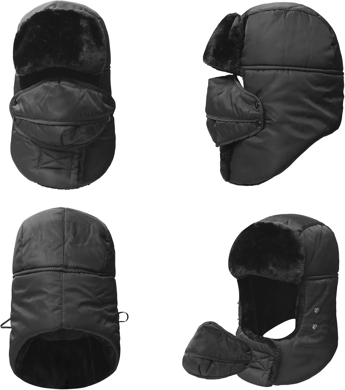 Trooper Trapper Hat,Winter Ski Hat with Winter Ear Flap and Ski Windproof Mask - Image 7