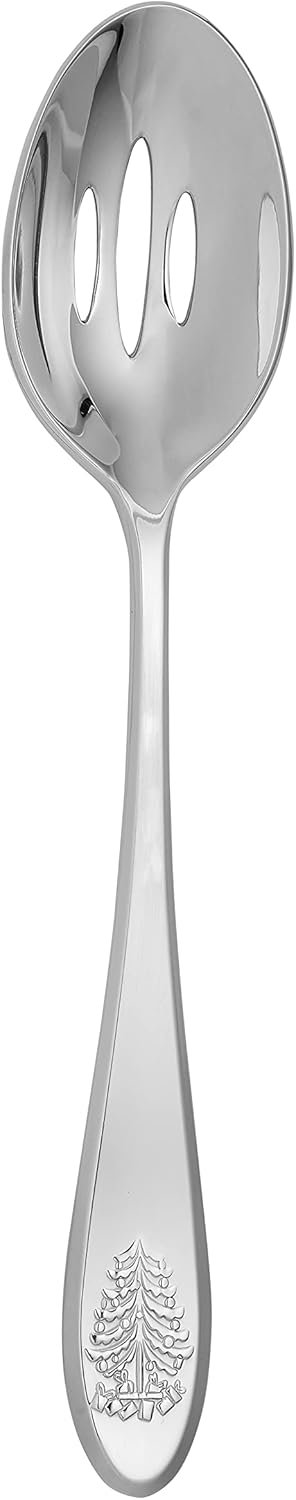 Spode Christmas Tree 10" Slotted Serving Spoon, Holiday Flatware for Festive Gatherings, Christmas Serving Utensils - 18/10 Stainless Steel Decorative Flatware for Christmas Table Settings - Image 2