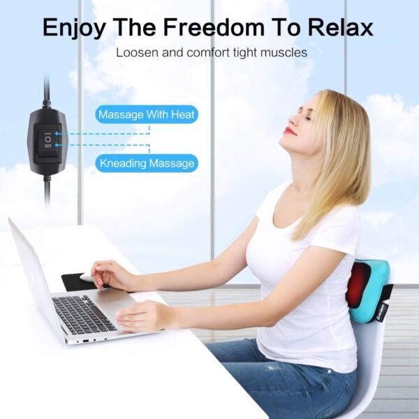 Mo Cuishle Shiatsu Neck Back Massager Pillow with Heat, Deep Tissue Kneading Massage for Back, Neck, Shoulder, Leg, Foot, Gift for Men Women Mom Dad, Stress Relax at Home Office and Car - Image 3