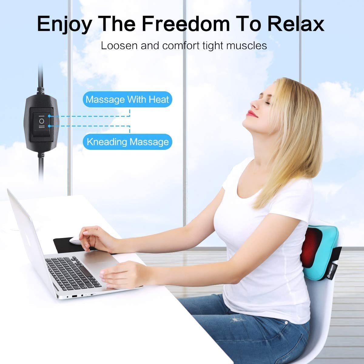 Mo Cuishle Shiatsu Neck Back Massager Pillow with Heat, Deep Tissue Kneading Massage for Back, Neck, Shoulder, Leg, Foot, Gift for Men Women Mom Dad, Stress Relax at Home Office and Car - Image 3