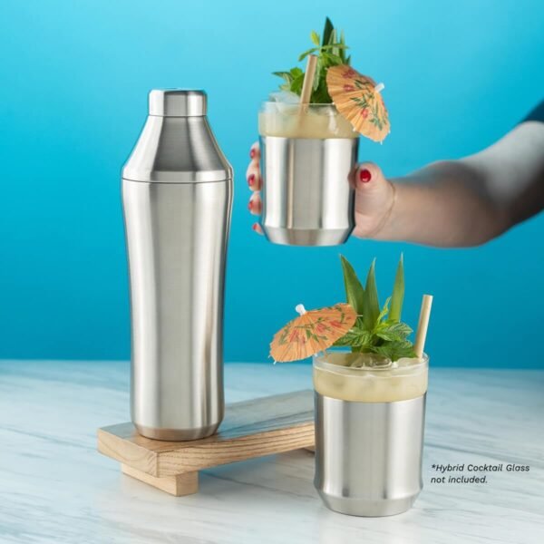 Elevated Craft Hybrid Cocktail Shaker - Premium Vacuum Insulated Stainless Steel Cocktail Shaker - Innovative Measuring System - Martini Shaker for the Home Bartender - 28oz Total Volume - Image 8