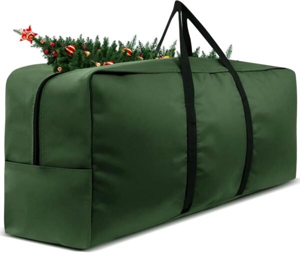 9-12 Ft Christmas Tree Storage Bag 420D Xmas Tree Bag Extra Large Artificial Christmas Tree Bag with Reinforced Carry Handles and Zippers - Image 7