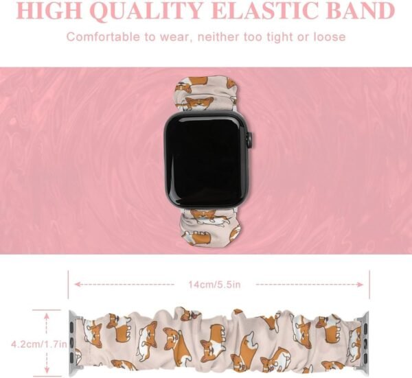 Soft Scrunchie Bands Compatible with Apple Watch Band, Stretchy Replacement Wristbands Smart Watch Strap - Image 3