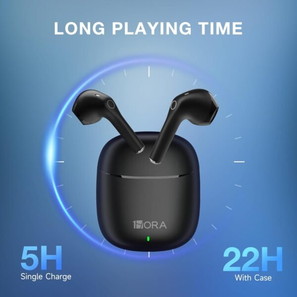 1 Hora Wireless Earbuds Bluetooth 5.3, Sports Headphones Deep Bass in-Ear Earphones, Premium Sound with Charging Case, Compatible with iPhone, Android Smartphone, Tablet, Laptop - Image 3