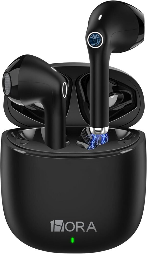 1 Hora Wireless Earbuds Bluetooth 5.3, Sports Headphones Deep Bass in-Ear Earphones, Premium Sound with Charging Case, Compatible with iPhone, Android Smartphone, Tablet, Laptop - Image 2