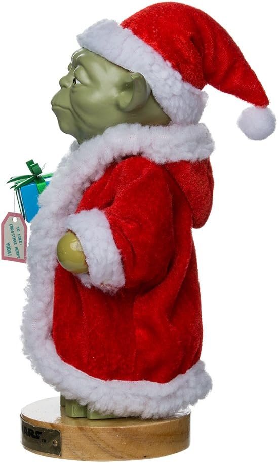 Kurt Adler Yoda in Santa Robe Nutcracker, 9-Inch, Red-Green - Image 5