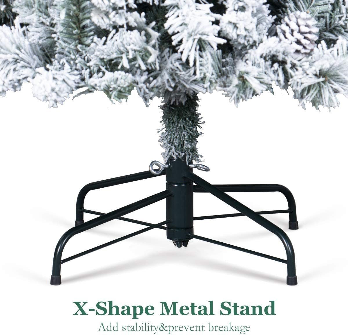7.5 FT Prelit Christmas Tree Snow Flocked, Premium Hinged Christmas Tree, Artificial Xmas Tree for Indoor and Outdoor - Image 6