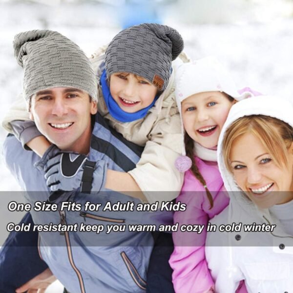 Wireless Beanie Hat with Headphones Smart Beanie Headset Winter Hats Warm Musical Cap 5.0 Headphone Built-in Mic Handsfree for Skiing Skateboarding Jogging for Men Women Boys Girls Dark Grey - Image 7