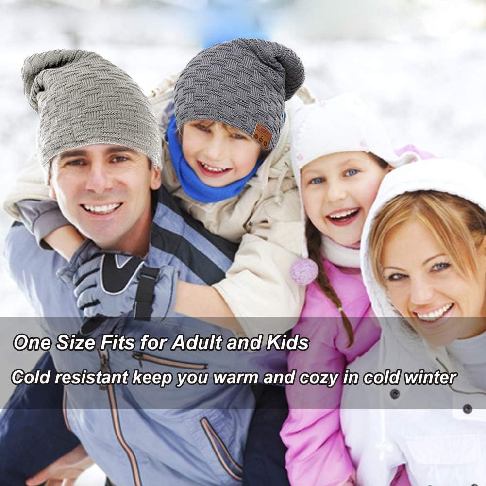 Wireless Beanie Hat with Headphones Smart Beanie Headset Winter Hats Warm Musical Cap 5.0 Headphone Built-in Mic Handsfree for Skiing Skateboarding Jogging for Men Women Boys Girls Dark Grey - Image 7