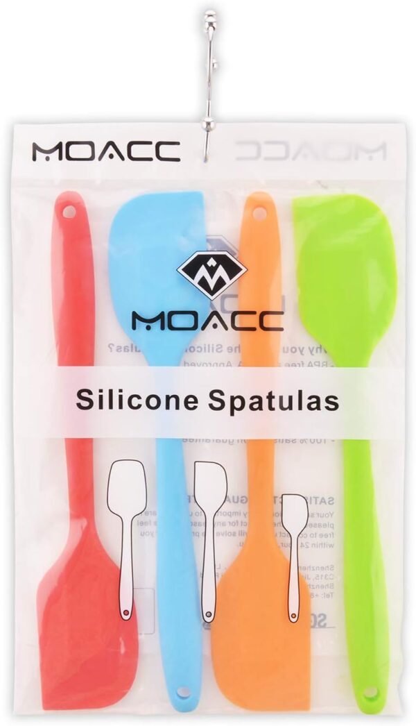 Silicone Spatulas, 11 inch Rubber Spatula Heat Resistant Seamless One Piece Design Non-Stick Flexible Scrapers Baking Mixing Tool (4 Piece) - Image 8