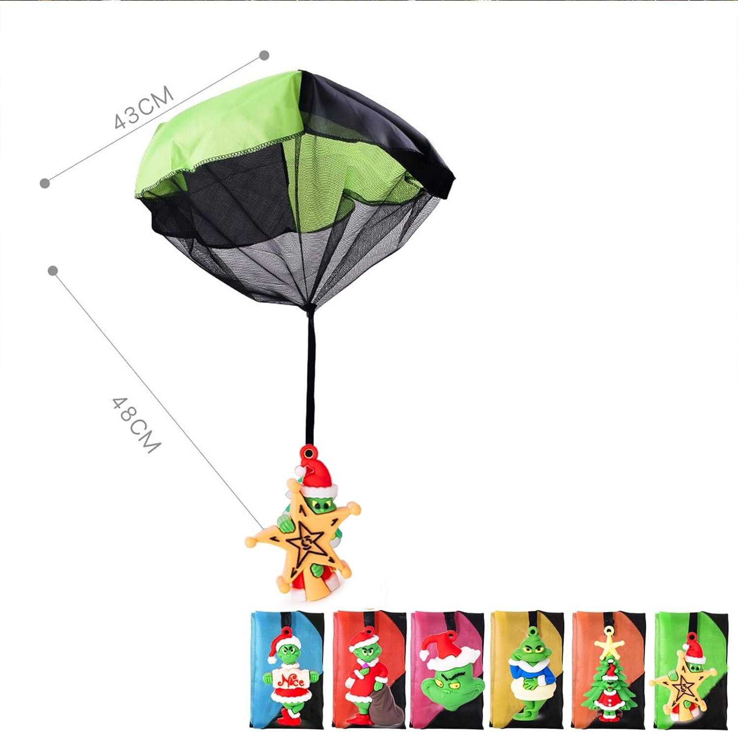 12PCS Christmas Parachute Toys,Christmas Toys for Kids Girls Boys,Christmas Stocking Stuffers 2024,Tangle Free Outdoor Flying Parachute,Christmas Party Favors Xmas Gifts Goody Bag Filler - Image 7