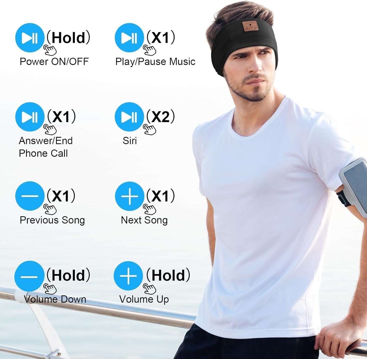 2-Pack Sleep Headphones Bluetooth Headband, 2024 New Headband Headphones with Ultra-Thin Speakers, Band Headphones for Side Sleepers, Running, Insomniac, Travel, Meditation(Black&Grey) - Image 7