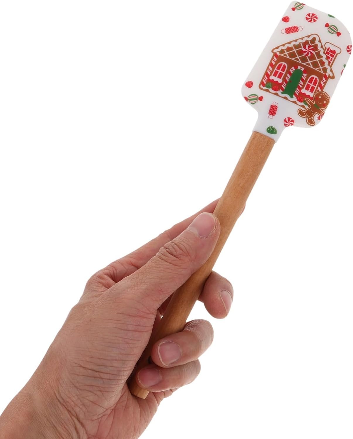 Alipis 4pcs Christmas Silicone Spatula Set Cake Icing Spatula Cream Scraper Snowflake Christmas Tree Gingerbread Man Pattern for Xmas Holiday Baking Cooking - Image 5